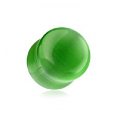 Cat Eye Marble Stone Double Flared Ear Gauge Plug