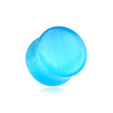 Cat Eye Marble Stone Double Flared Ear Gauge Plug