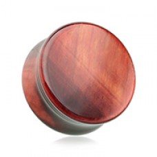 Red Tiger Eye Natural Stone Double Flared Ear Gauge Plug