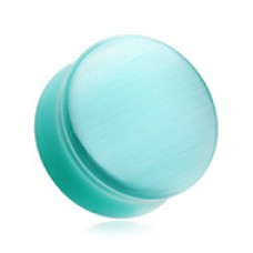 Cat Eye Stone Double Flared Ear Gauge Plug