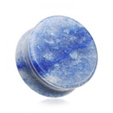 Blue Aventurine Natural Stone Double Flared Ear Gauge Plug