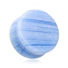 Blue Lace Agate Stone Double Flared Ear Gauge Plug