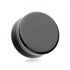 Flat Glass Natural Stone Double Flared Ear Gauge Plug