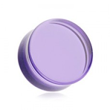 Flat Glass Natural Stone Double Flared Ear Gauge Plug