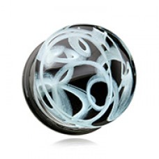 Smoke Swirl Glass Double Flared Plug