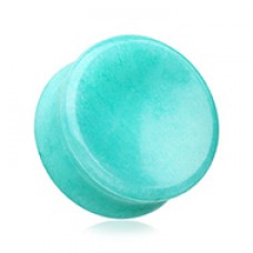 Concave Amazonite Natural Stone Double Flared Ear Gauge Plug