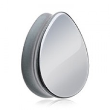 Teardrop Hematite Stone Double Flared Ear Gauge Plug