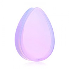 Lavender Opalite TearDrop Double Flared Ear Gauge Plug