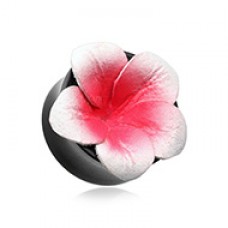 Hawaiian Plumeria Natural Ear Gauge Plug
