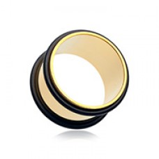 Gold Plated No Flare Ear Gauge Tunnel Plug