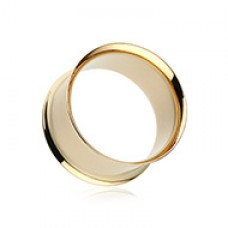 Gold Plated Double Flared Ear Gauge Tunnel Plug