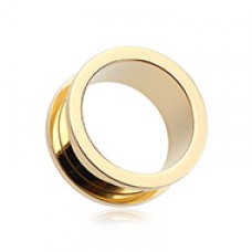 Gold Plated Screw-Fit Ear Gauge Tunnel Plug