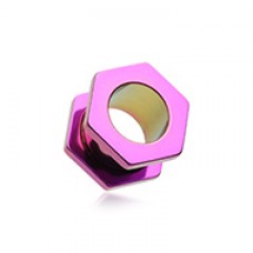 Colorline Hexa Bolt Screw-Fit Ear Gauge Tunnel Plug