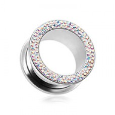 Multi-Sprinkle Dot Multi Gem Screw-Fit Ear Gauge Tunnel Plug