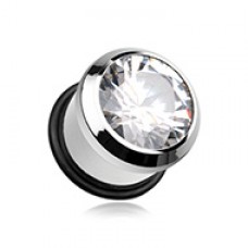 Magnum CZ Press Fit Single Flared Ear Gauge Plug