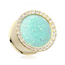 Golden Mint Opal Elegance Multi-Gem Ear Gauge Plug