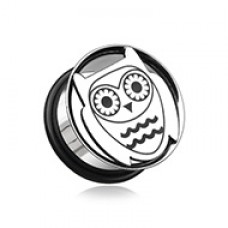 Owl Hollow Steel Single Flared Ear Gauge Plug