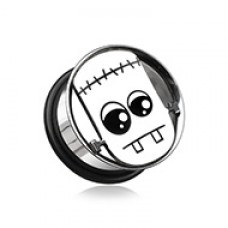 Hollow Steel Single Flared Frankenstein Ear Gauge Plug