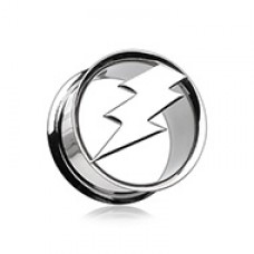 Electro Thunder Hollow Steel Double Flared Ear Gauge Plug