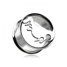 Dinosaur Hollow Steel Double Flared Ear Gauge Plug