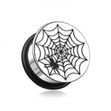 Spider Plate Hollow Back Single Flared Ear Gauge Plug