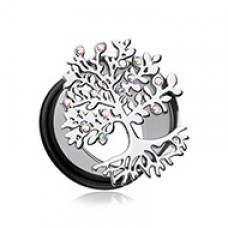 The Tree of Life Multi-Gem Hollow Ear Gauge Plug