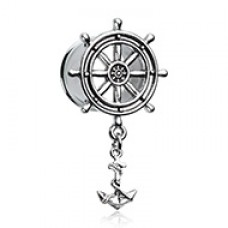 Classic Anchor Wheel with Dock Ear Gauge Tunnel Plug