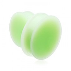 Glow in the Dark Supersize Solid Silicone Ear Double Flared Plug
