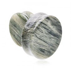 Supersize Green Jasper Natural Stone Double Flared Ear Gauge Plug