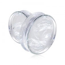 Supersize Clear Quartz Natural Stone Double Flared Ear Gauge Plug
