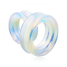Supersize Opalite Stone Double Flared Eyelet Tunnel Ear Gauge Plug