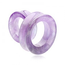 Supersize Ameythst Stone Double Flared Eyelet Tunnel Ear Gauge Plug