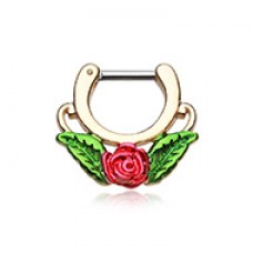 Golden Rose Blossom Icon Septum Clicker