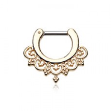 Golden Celestial Filigree Septum Clicker