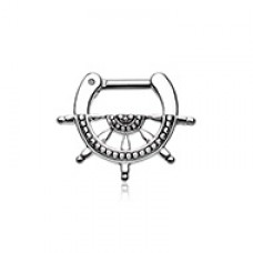 Classic Nautical Wheel Septum Clicker