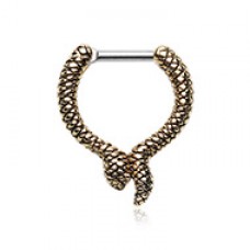 Golden Slithering Snake Septum Clicker
