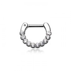 Glistening Multi-Gem Septum Clicker