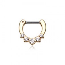 Golden Multi-Gem Precia Septum Clicker