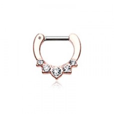 Rose Gold Multi-Gem Precia Septum Clicker