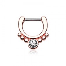 Rose Gold Gem Grandiose Septum Clicker