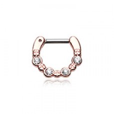 Rose Gold Elan Multi-Gem Septum Clicker