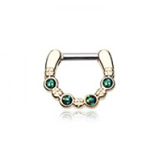 Golden Aurea Sparkle Septum Clicker 