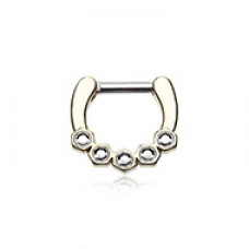 Golden Hexa Gemina Sparkle Septum Clicker