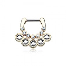 Golden Aureole Gemina Sparkle Septum Clicker