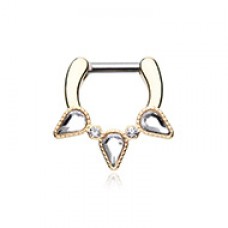 Golden Sparkle Trident Septum Clicker