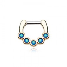 Golden Opal Hexa Gemina Septum Clicker