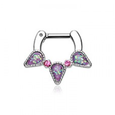 Opal Sparkle Trident Septum Clicker
