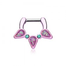 Colorline Opal Sparkle Trident Septum Clicker