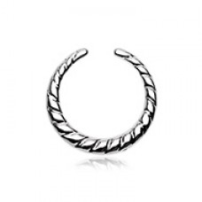 Rope Textured Septum Retainer Ring