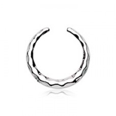 Faceted Textured Septum Retainer Ring